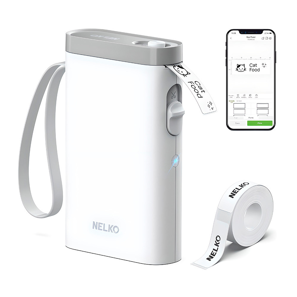 Nelko P21 Máquina De Etiquetas Bluetooth Com Fita Branca em Oferta na Shopee