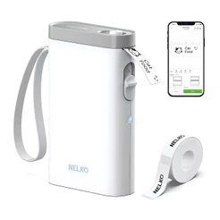 Nelko P21 Máquina De Etiquetas Bluetooth Com Fita Branca