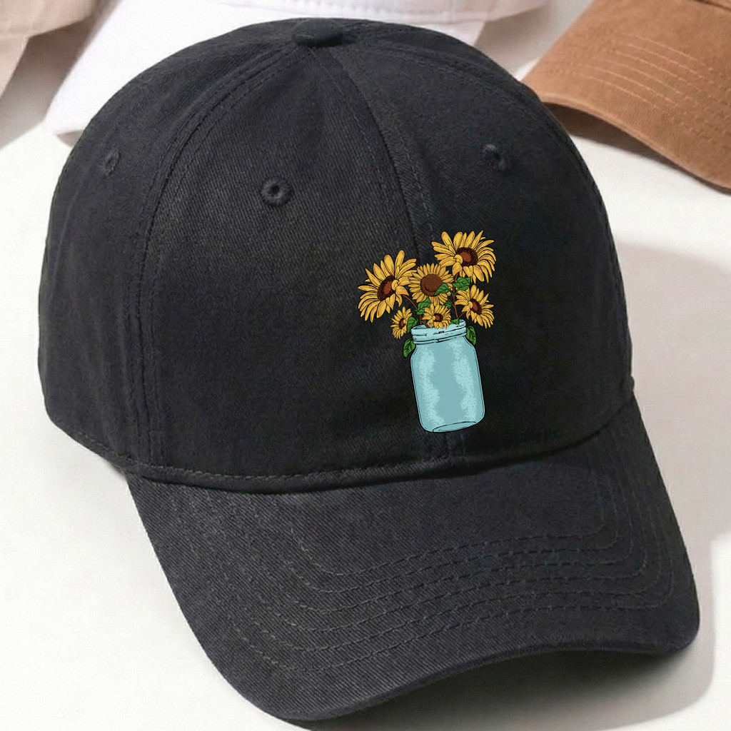 Boné de Baseball Original Girassóis no Pote Aesthetic Flores
