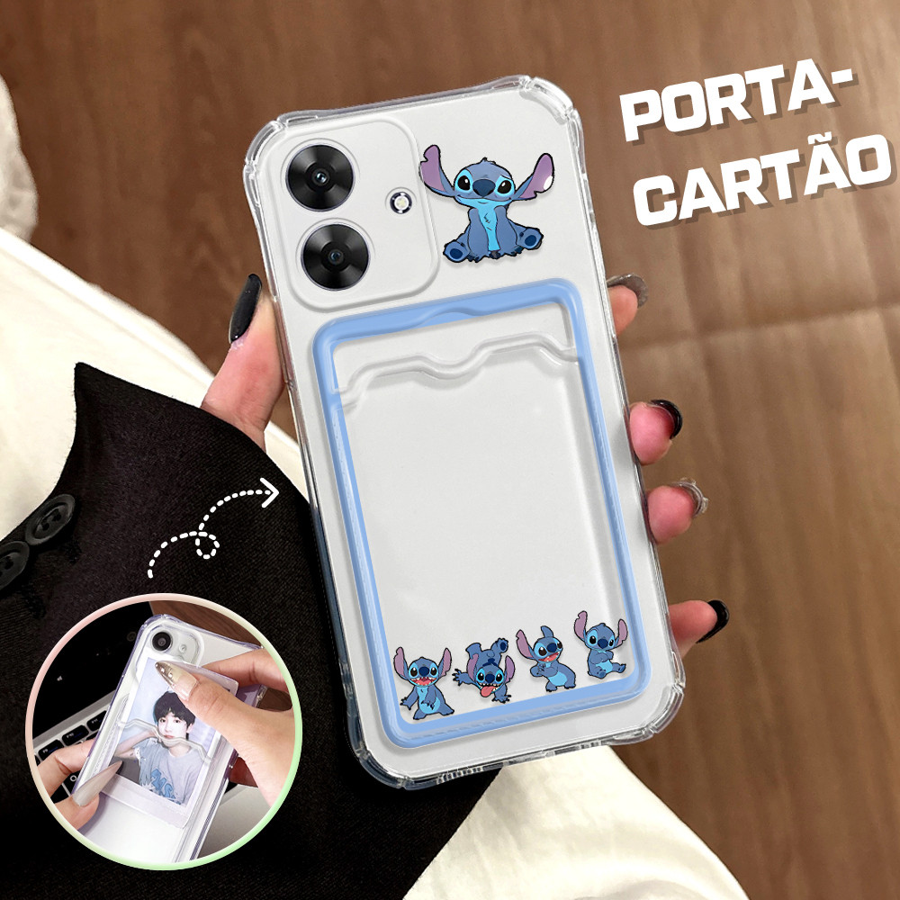 Capinha Com Porta-Cartões Para Realme Note 60 60X Narzo N61 Capa De Luxo Stitch Case KB 6008