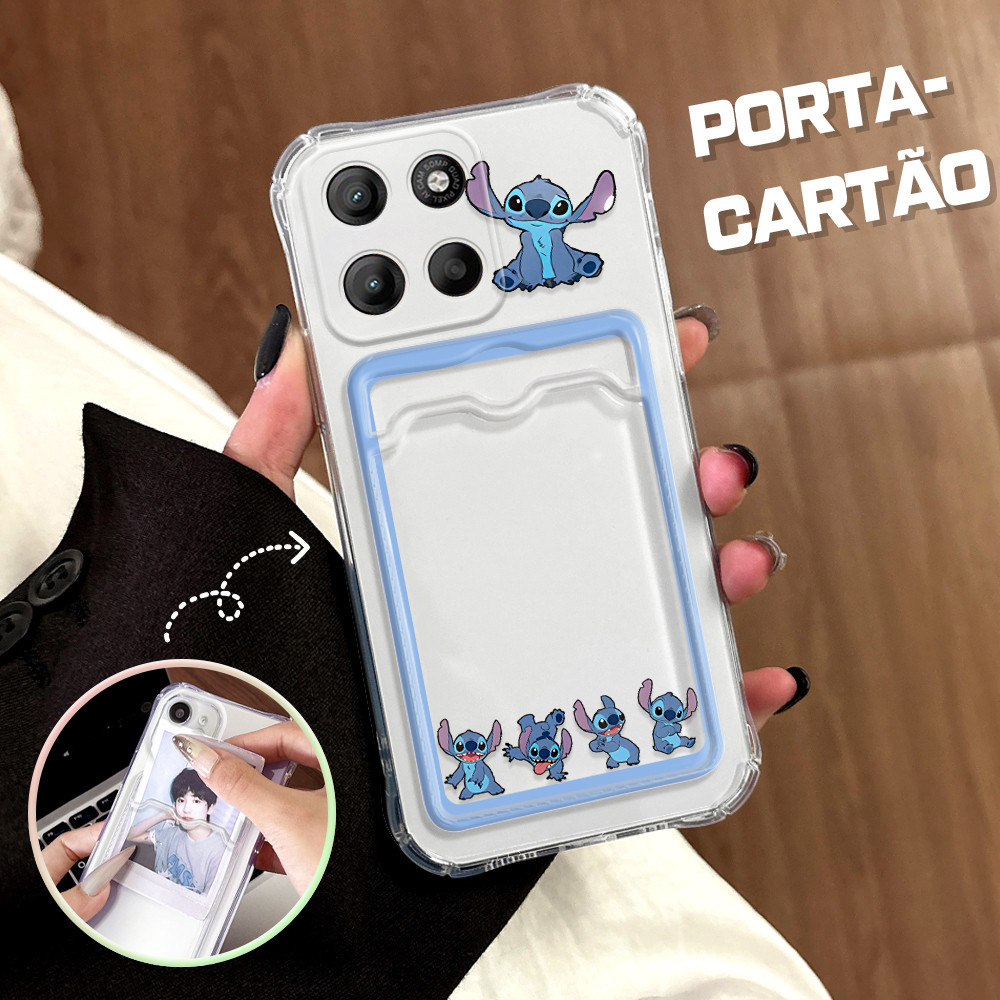 Capinha Com Porta-Cartões Para Motorola Moto G15 Capa De Luxo Stitch Case KB 6008