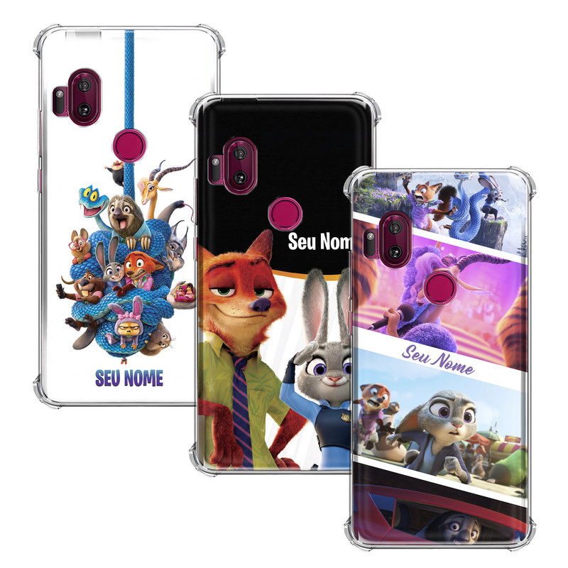 Capinha Personalizada Zootopia para Motorola Moto One Hyper com nome