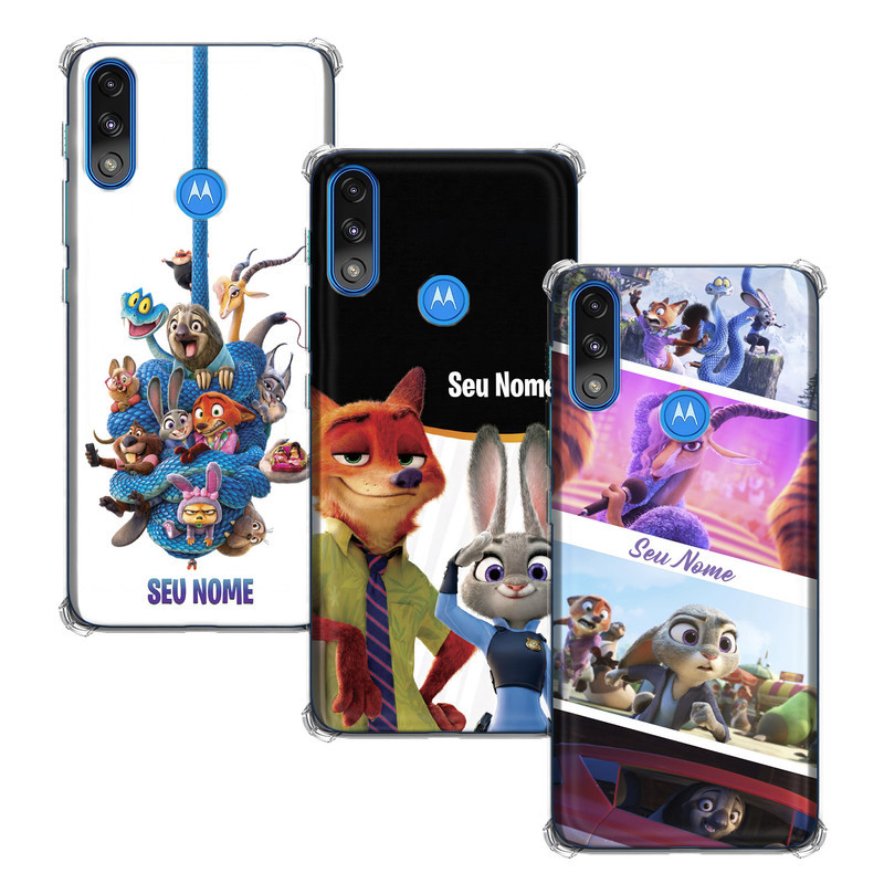 Capinha Personalizada Zootopia para Motorola Moto E7 Power com nome