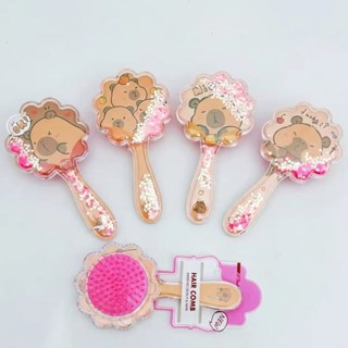 Escova de Cabelo Capivara Glitter Líquido Antinós Infantil Massageadora Desenho Fofo Menina Kit Surpresa em Oferta na Shopee