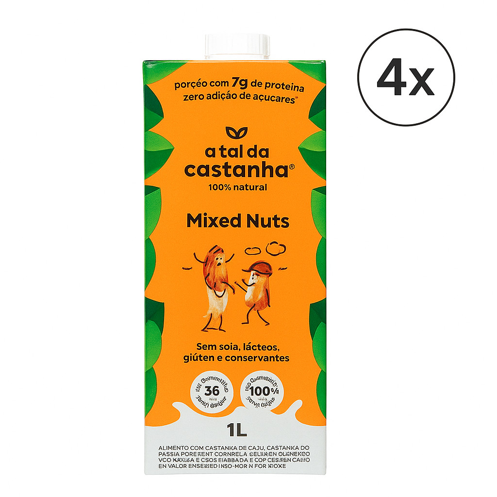 Kit 4X Bebida De Castanha Mixed Nuts A Tal Da Castanha 1L