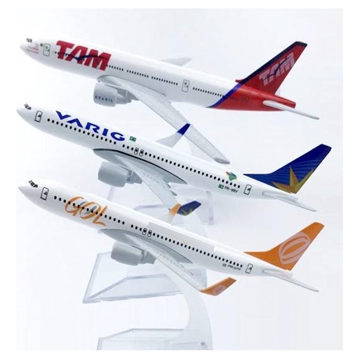 Miniatura Avião Tam Gol Varig Coleção Em Metal Kit Com 3