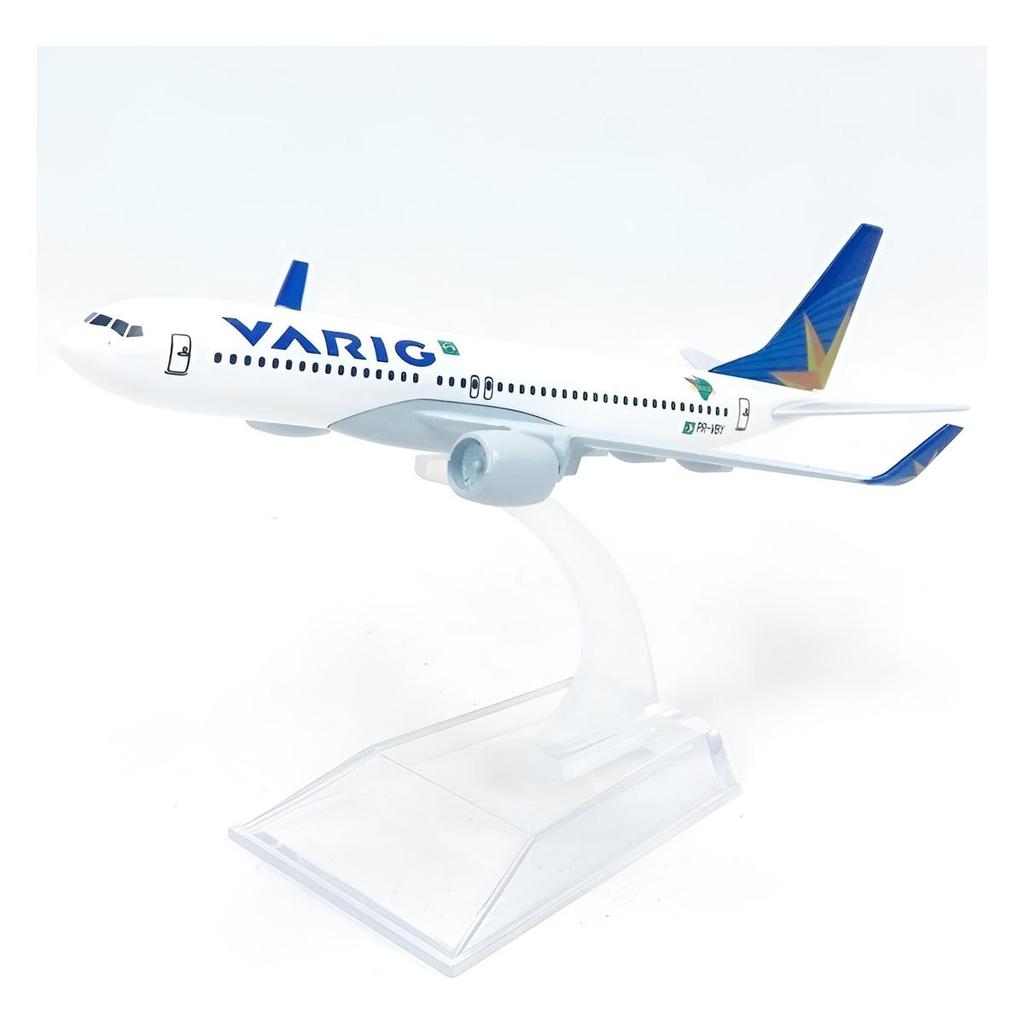 Avião Comercial Boeing 737 Varig Em Metal 16cm Miniatura