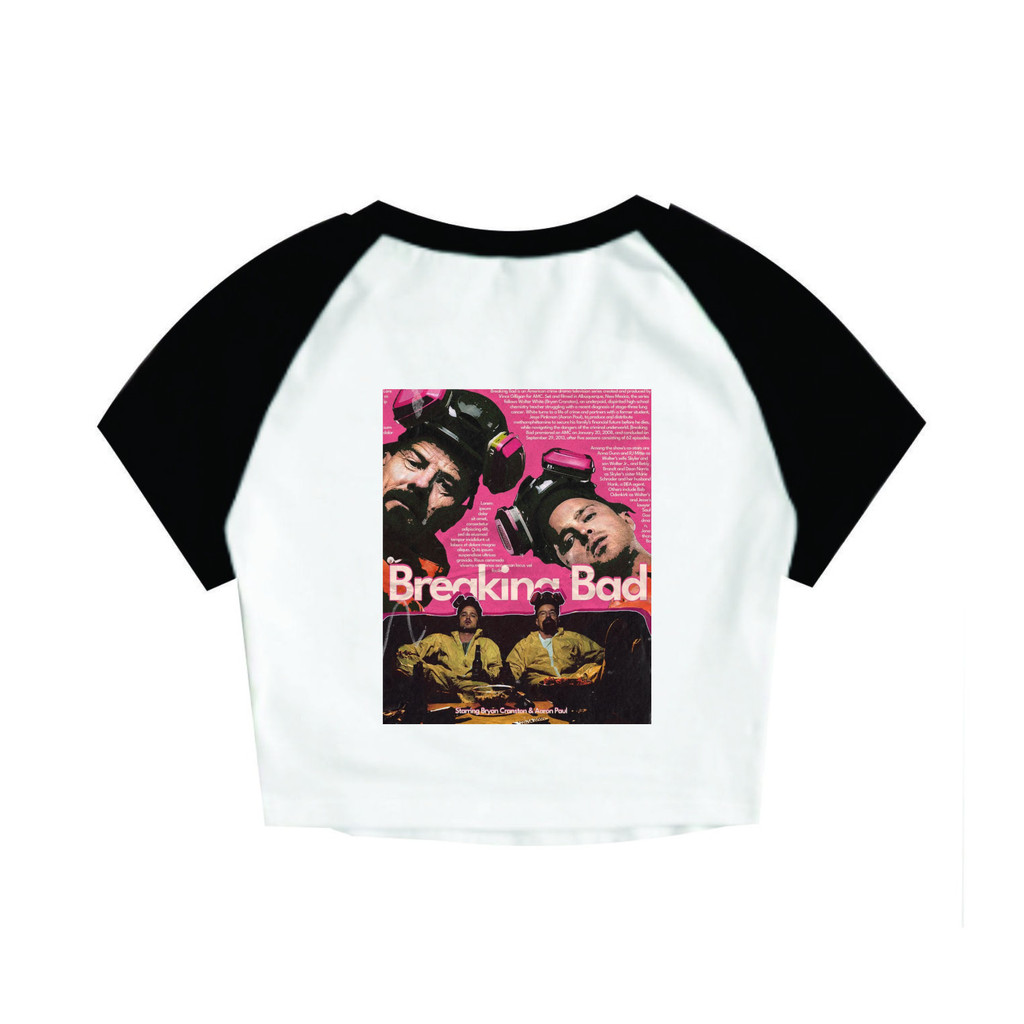 Cropped Raglan Feminino Tumblr blogueira Breaking Bad Rosa feminina curta