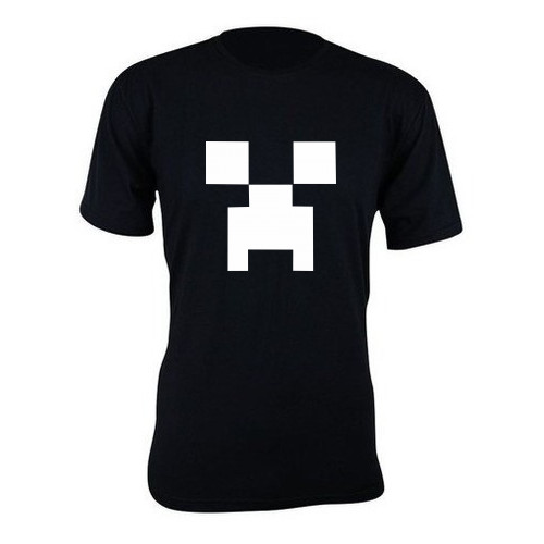 Camiseta camisa estampa Creeper Minecraft Cara basica unissex manga curta