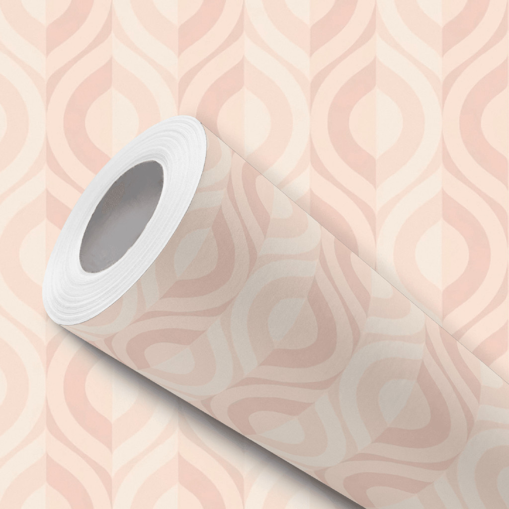 Papel de Parede Lavável Adesivo Estampado Formas Salmão Fácil Aplicação