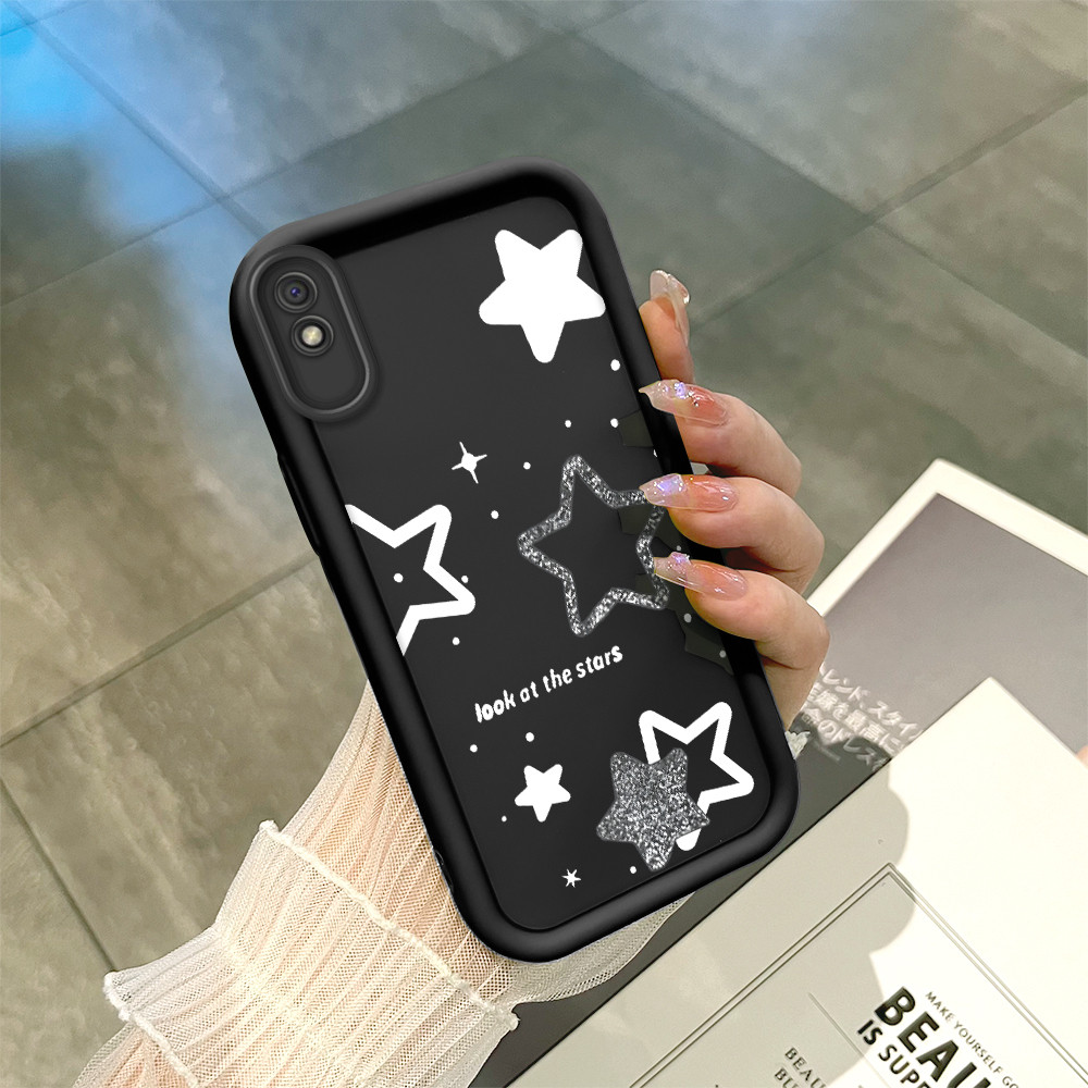 Capinha de Silicone Preta no Estilo Simples Para Xiaomi Redmi 9A Capa de Celular TY5569