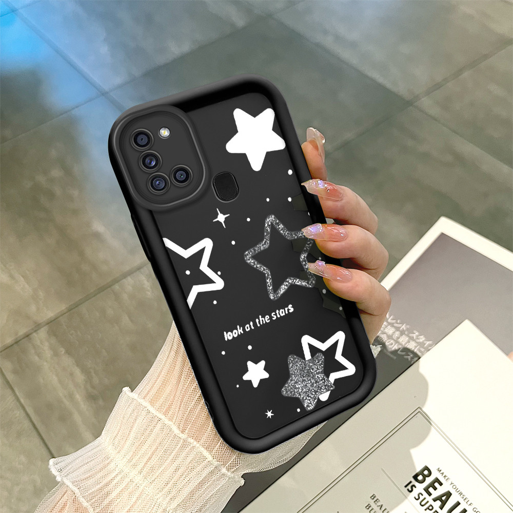 Capinha de Silicone Preta no Estilo Simples Para Samsung Galaxy A21S Capa de Celular TY5569 em Oferta na Shopee