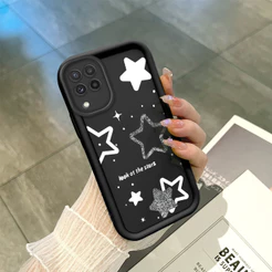 Capinha de Silicone Preta no Estilo Simples Para Samsung Galaxy A22 M22 4G Capa de Celular TY5569