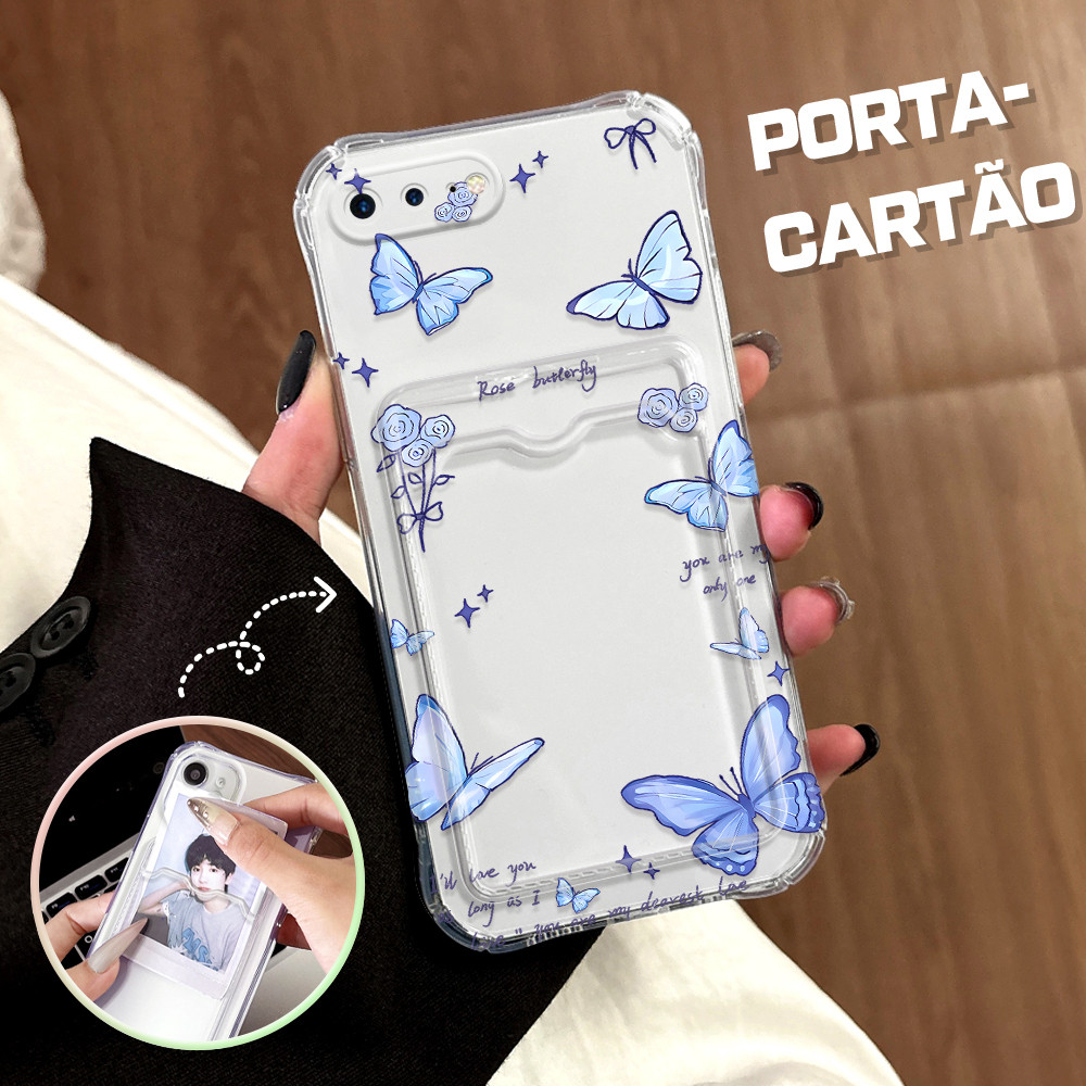 Capinha Porta Cartão Anti Impacto Luxo Para iPhone 7 8 Plus Capa De Celular Capa KB6109