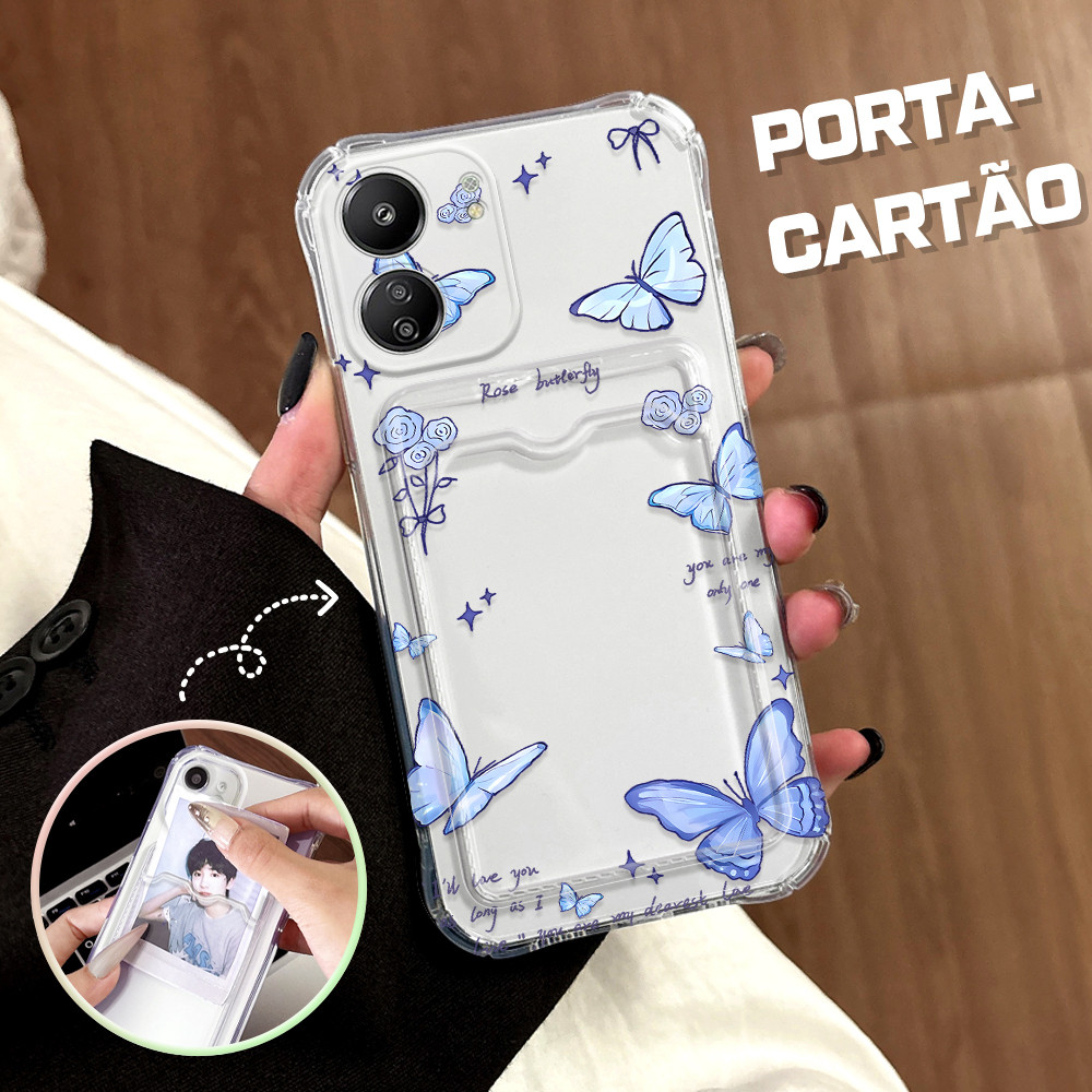 Capinha Porta Cartão Anti Impacto Luxo Para Xiaomi Redmi 13C 4G Capa De Celular Capa KB6109