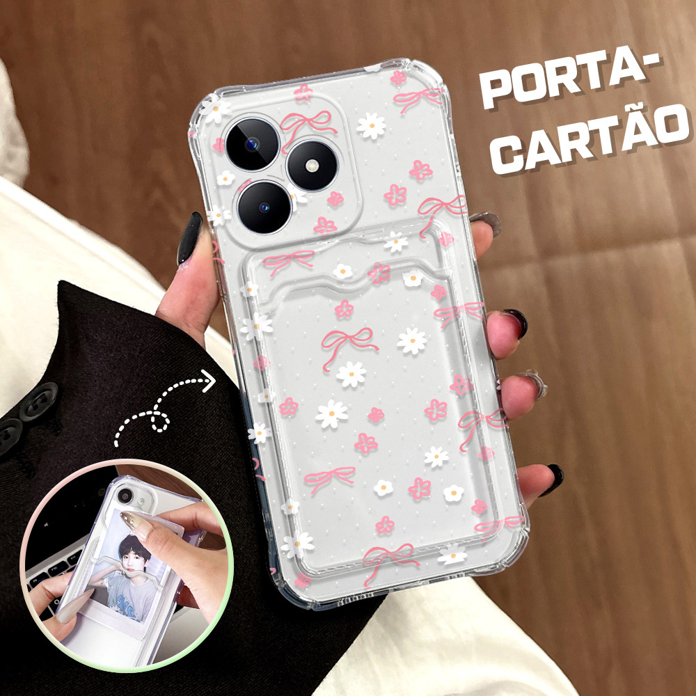 Capinha Porta Cartão Anti Impacto Luxo Para Realme C53 C51 Note 50 Narzo N53 Capa De Celular Capa KB6123