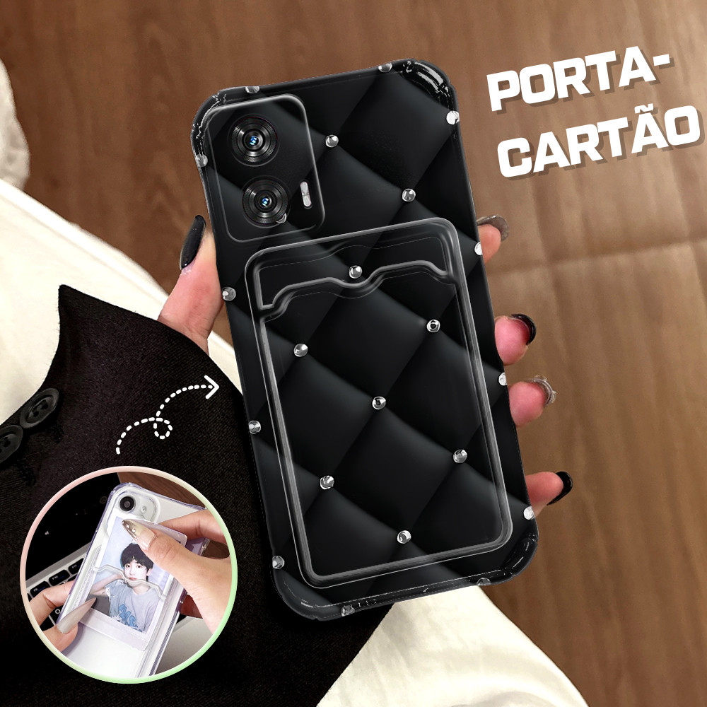 Capinha Porta Cartão Anti Impacto Luxo Para Motorola Moto Edge 50 Fusion Capa De Celular Capa KB6131 em Oferta na Shopee