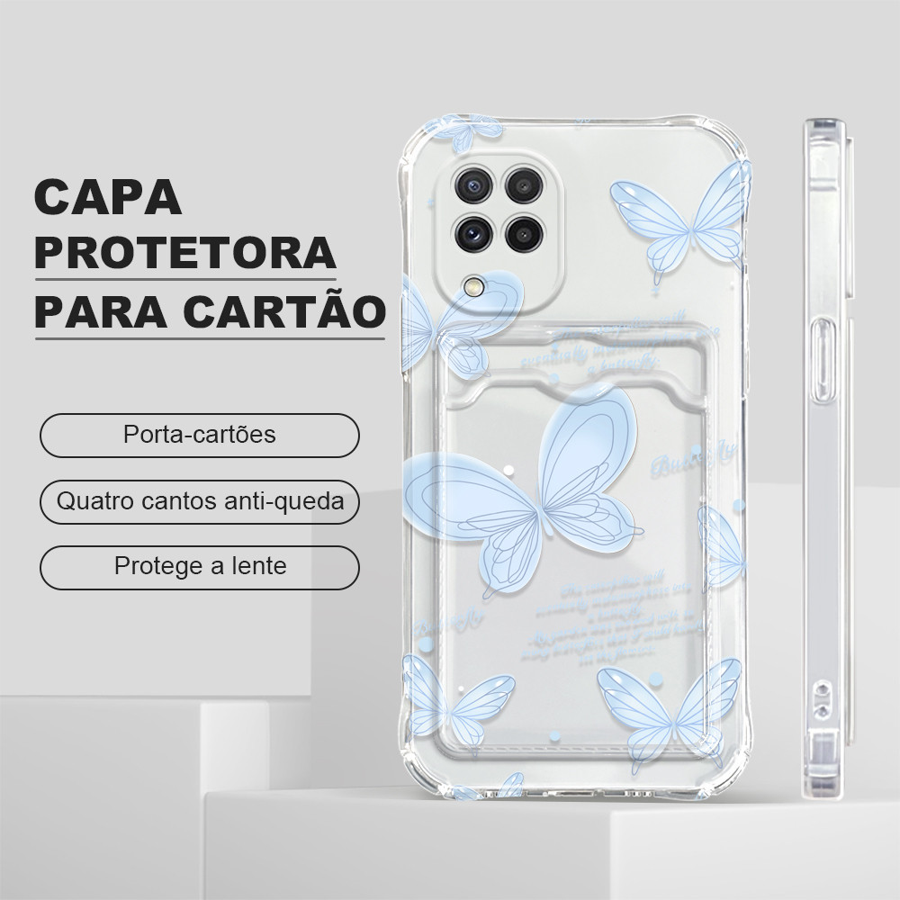 Capinha Porta Cartão Anti Impacto Luxo Para Samsung Galaxy A22 M22 4G Capa De Celular Capa KB6088 em Oferta na Shopee