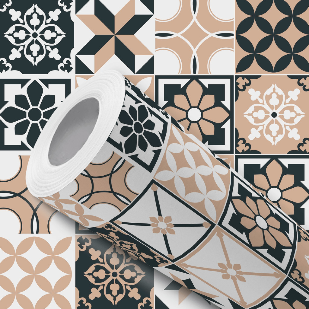 Papel de Parede Vinílico Adesivo Azulejo Português Bege Nude Fácil de Aplicar em Oferta na Shopee