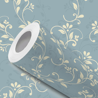 Papel de Parede Adesivo Azul Grafite Floral Bege Resistente Fácil de Aplicar em Oferta na Shopee