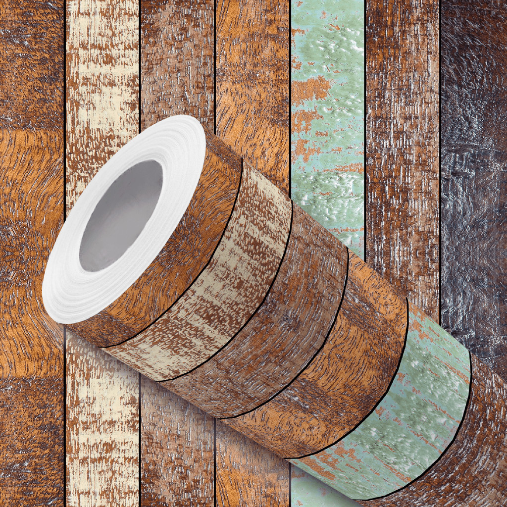 Papel de Parede Ripas de Madeira Colorida Adesivo Fácil Aplicação em Oferta na Shopee