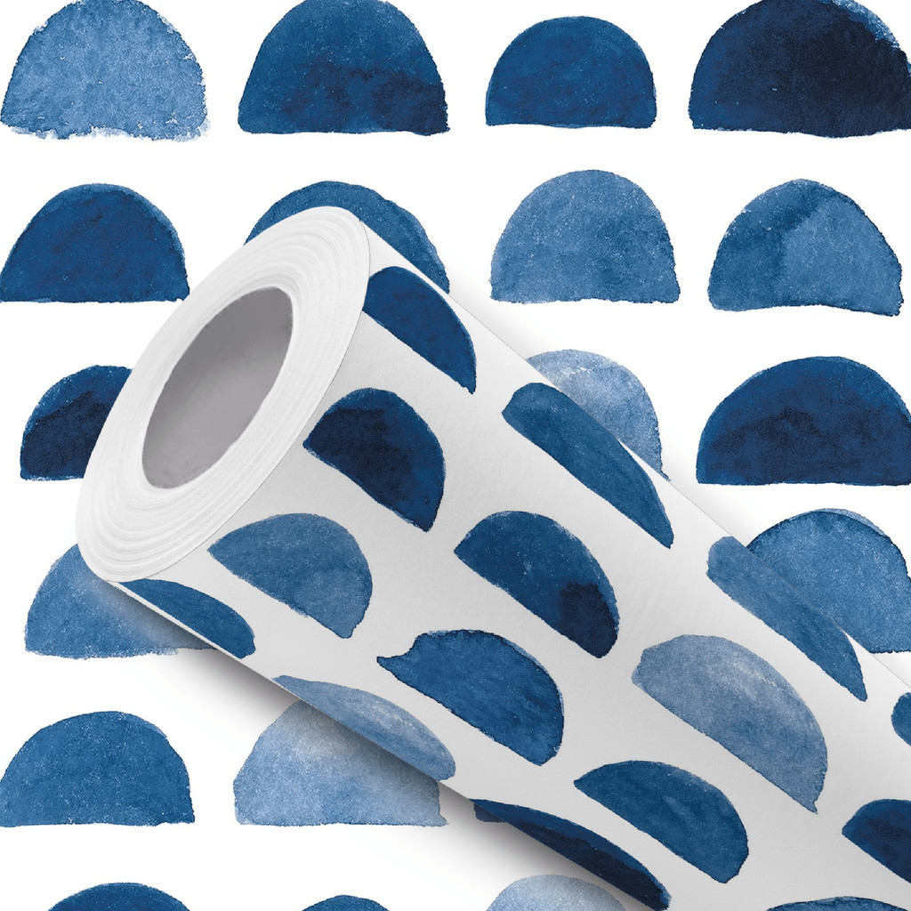 Papel de Parede Aquarela Geométrico Azul Adesivo Fácil Aplicação em Oferta na Shopee