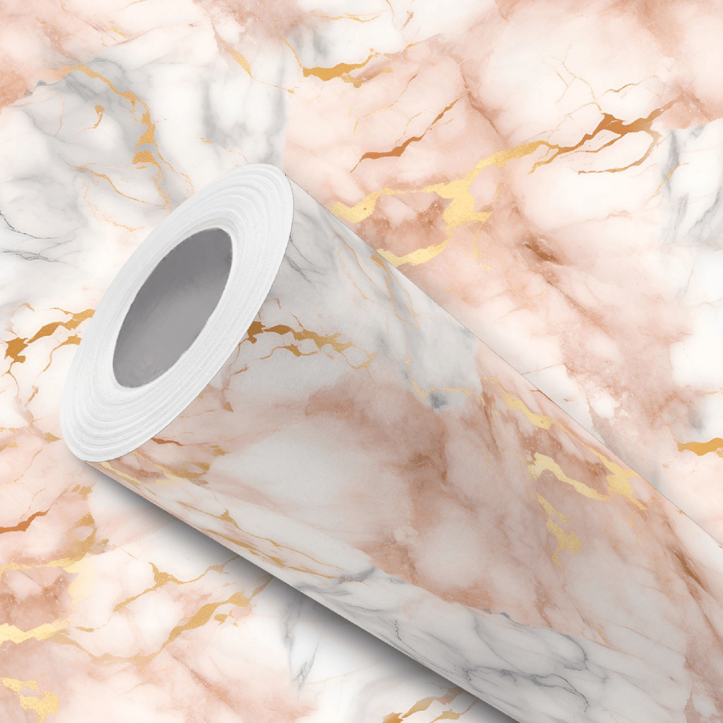 Papel de Parede Adesivo Mármore Rosa Cinza Dourado Resistente Fácil de Aplicar em Oferta na Shopee