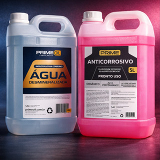 Kit Radiador 10L Água Desmin 5L + Fluido Rosa Pronto Uso 5L Arrefecimento Antifervura Anticorrosivo em Oferta na Shopee