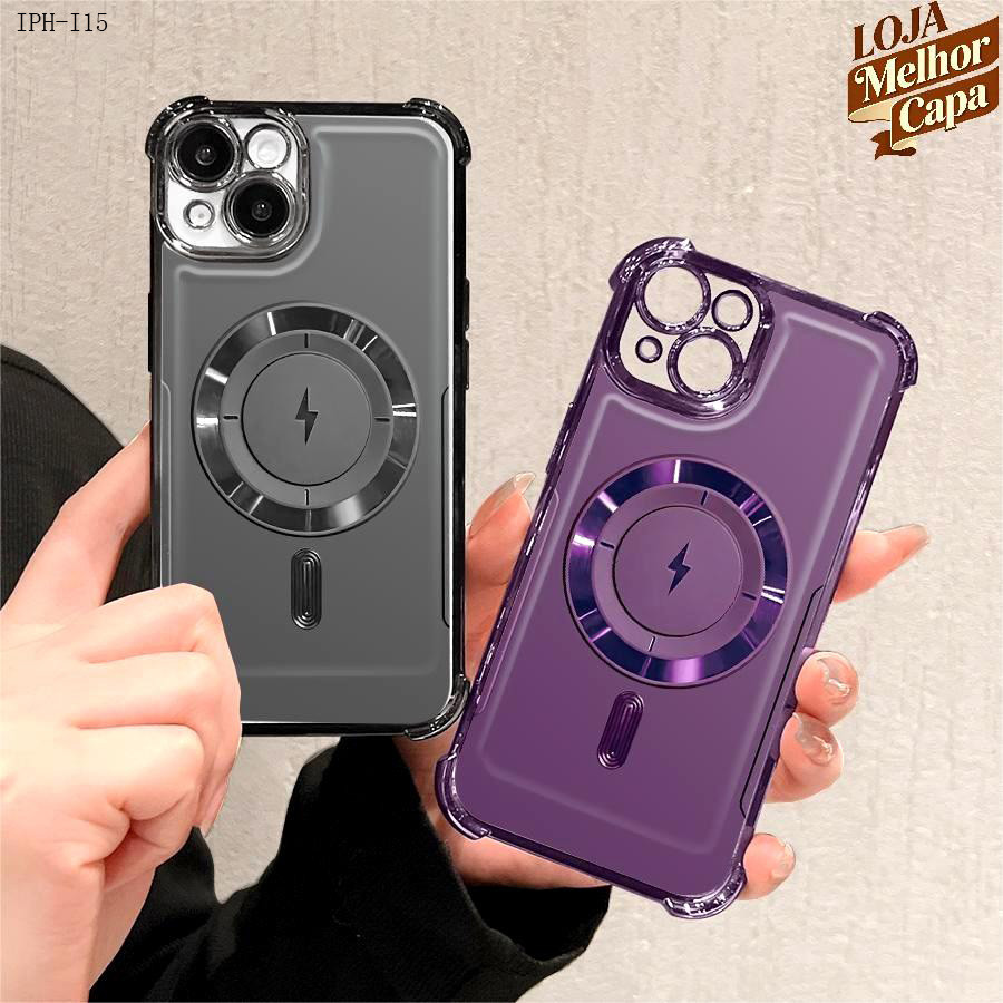 Capa Anti Impacto Transparente Luxo Para iPhone 17 17E 16 16E 15 14 13 12 11 XR 7 8 SE Pro Max Plus Soft Capas 0672FS