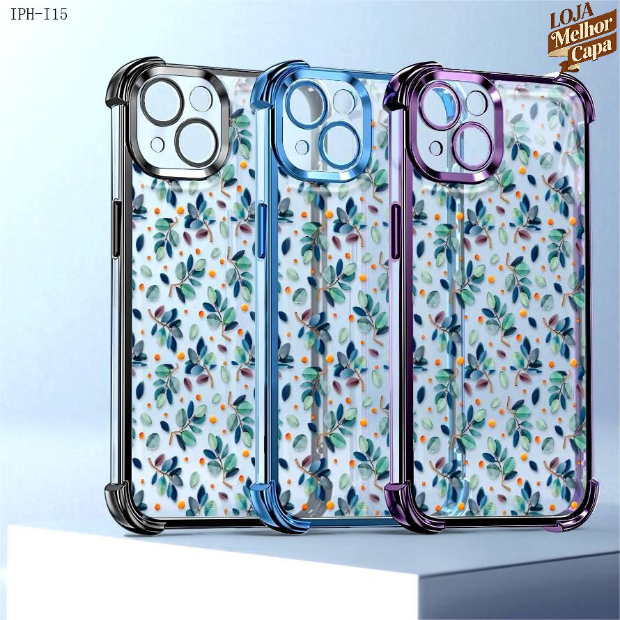 Capa Anti Impacto Transparente Luxo Para iPhone 17 17E 16 16E 15 14 13 12 11 XR 7 8 SE Pro Max Plus Soft Capas 0859FS