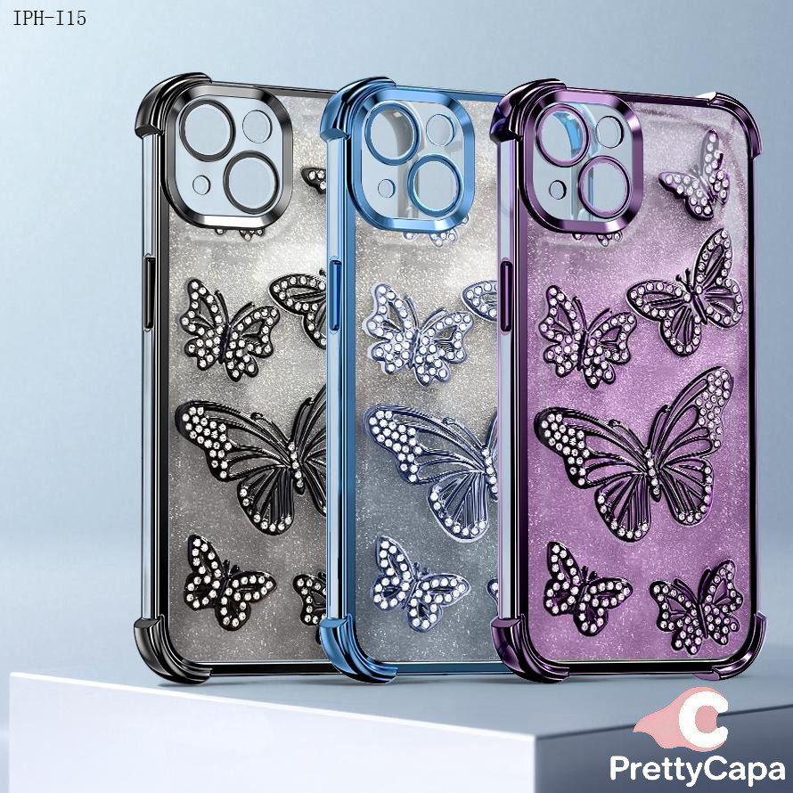 Capa Anti Impacto Transparente Luxo Para iPhone 17 17E 16 16E 15 14 13 12 11 XR 7 8 SE Pro Max Plus Soft Capas 0054FS