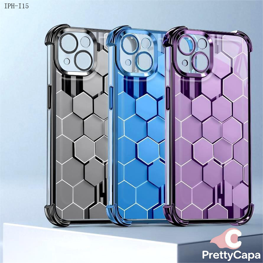Capa Anti Impacto Transparente Luxo Para iPhone 17 17E 16 16E 15 14 13 12 11 XR 7 8 SE Pro Max Plus Soft Capas 0607FS