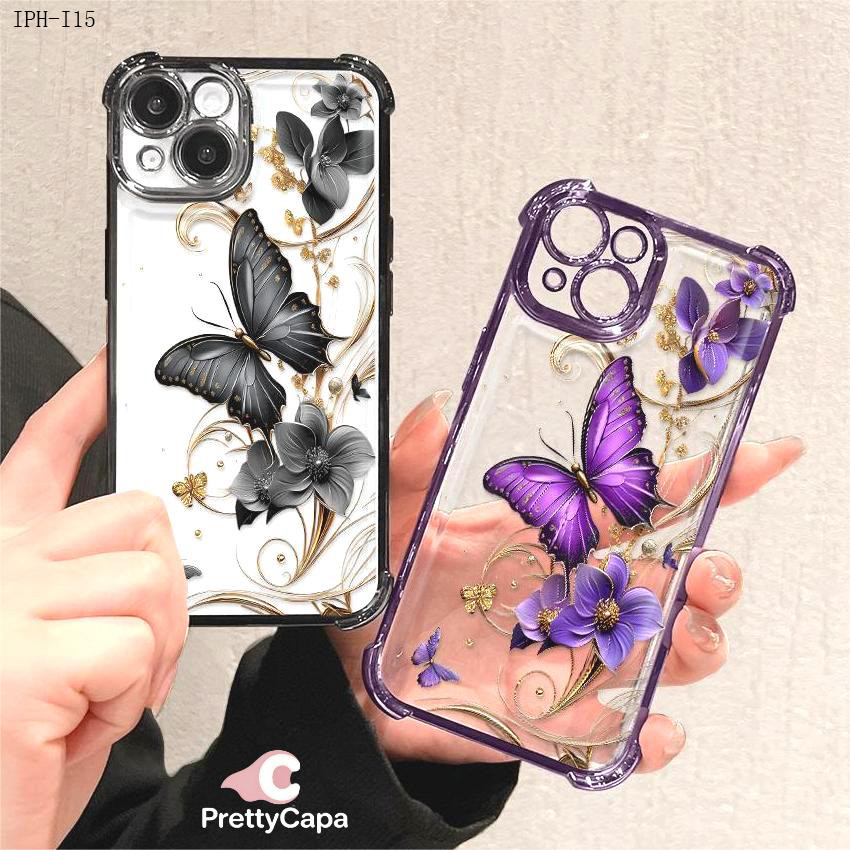 Capa Anti Impacto Transparente Luxo Para iPhone 17 17E 16 16E 15 14 13 12 11 XR 7 8 SE Pro Max Plus Soft Capas 0647FS