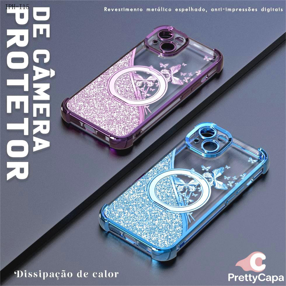 Capa Anti Impacto Transparente Luxo Para iPhone 17 17E 16 16E 15 14 13 12 11 XR 7 8 SE Pro Max Plus Soft Capas 0656FS