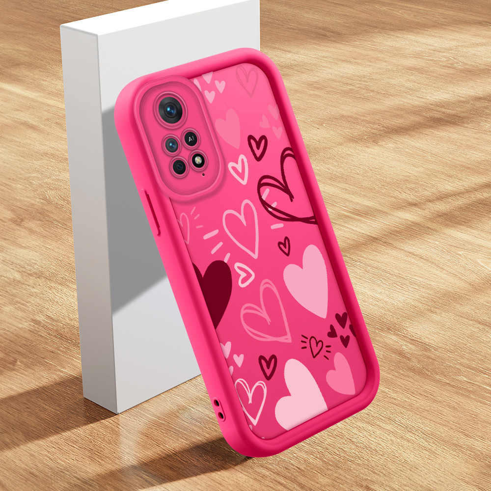 Capinha de Celular Silicone Macio Rosa Verde Fofa Anti Impacto Para Xiaomi Redmi Note 11 12 Pro 4G 5G Capa Case TY2300