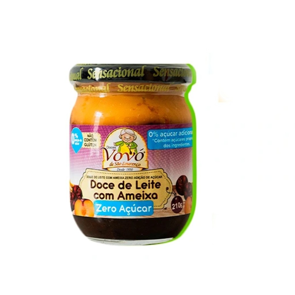 DOCE DE LEITE COM AMEIXA ZERO AÇUCAR VOVO 210G
