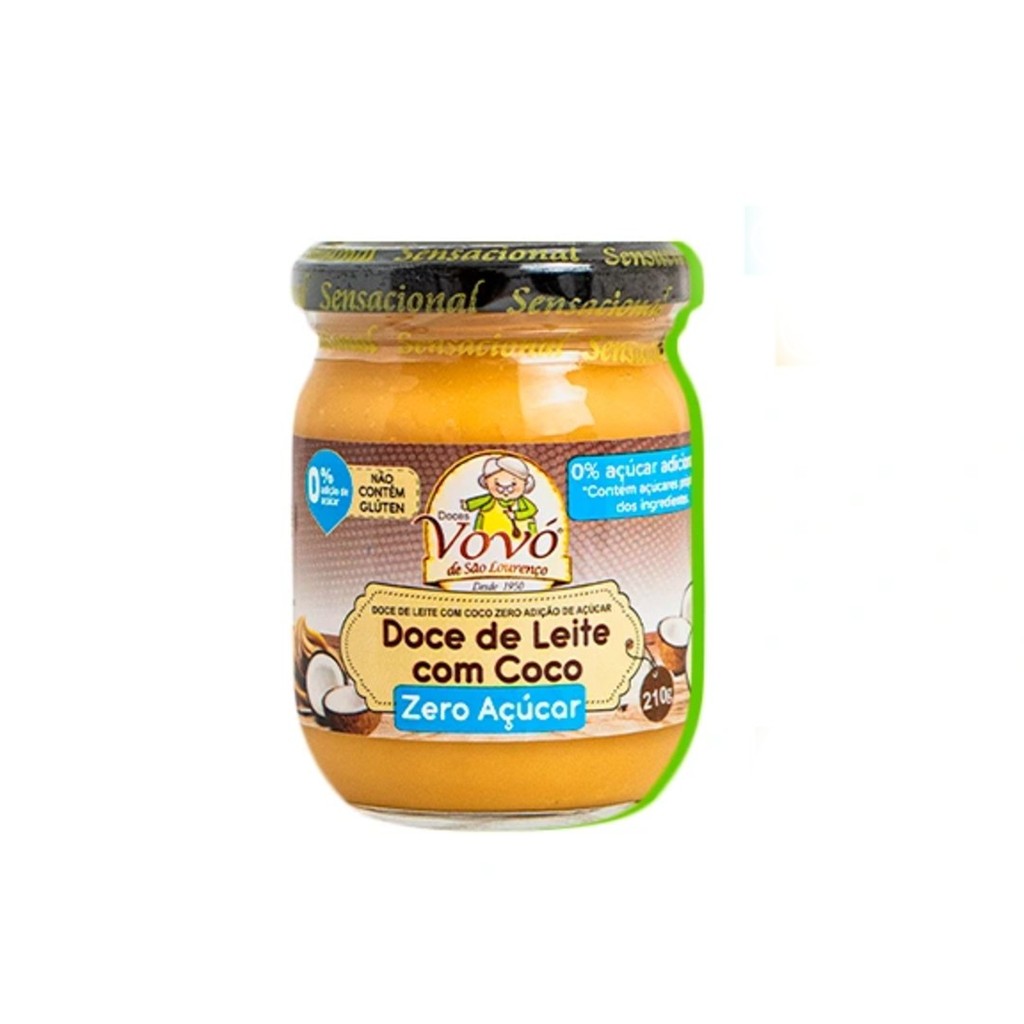 DOCE DE LEITE COM COCO ZERO AÇUCAR VOVÓ 210G