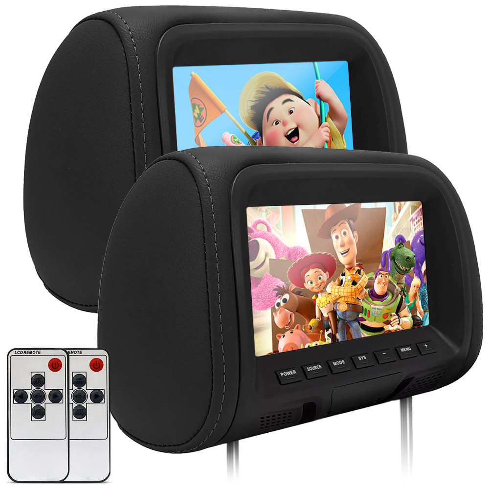 Par Encosto C/ Tela Lcd Preto Corolla 2013 2014 2015 2016 2017 7 Polegadas Dependente Espelhamento Visor Monitor