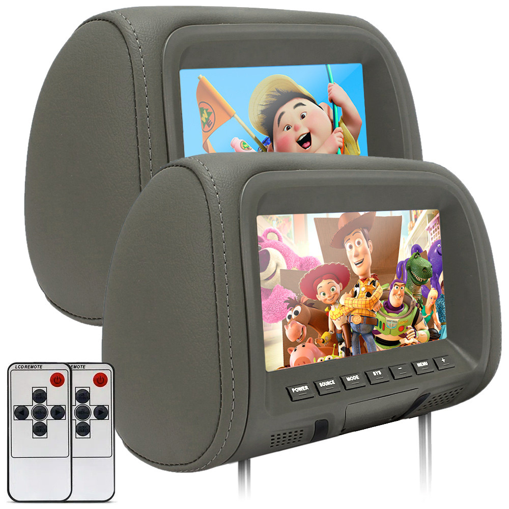 Par Encosto C/ Tela Lcd Grafite Corolla 2013 2014 2015 2016 2017 7 Polegadas Dependente Espelhamento Visor Monitor