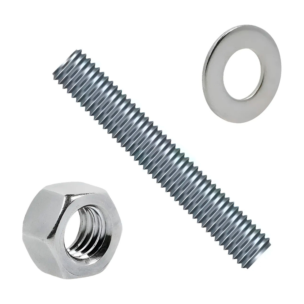 50 Barra Roscada 5/16 X 1 Metro Com 500 porcas E 500 arruelas Zincada em Oferta na Shopee