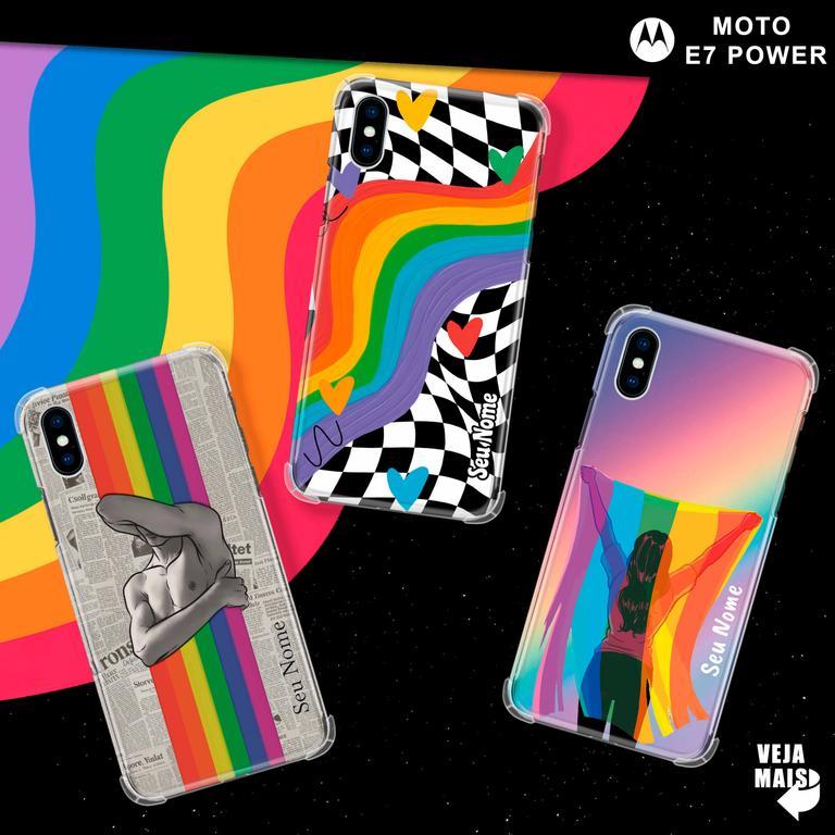 Capinha Para Motorola Moto E7 Power LGBT+ Personalizadas com Nome
