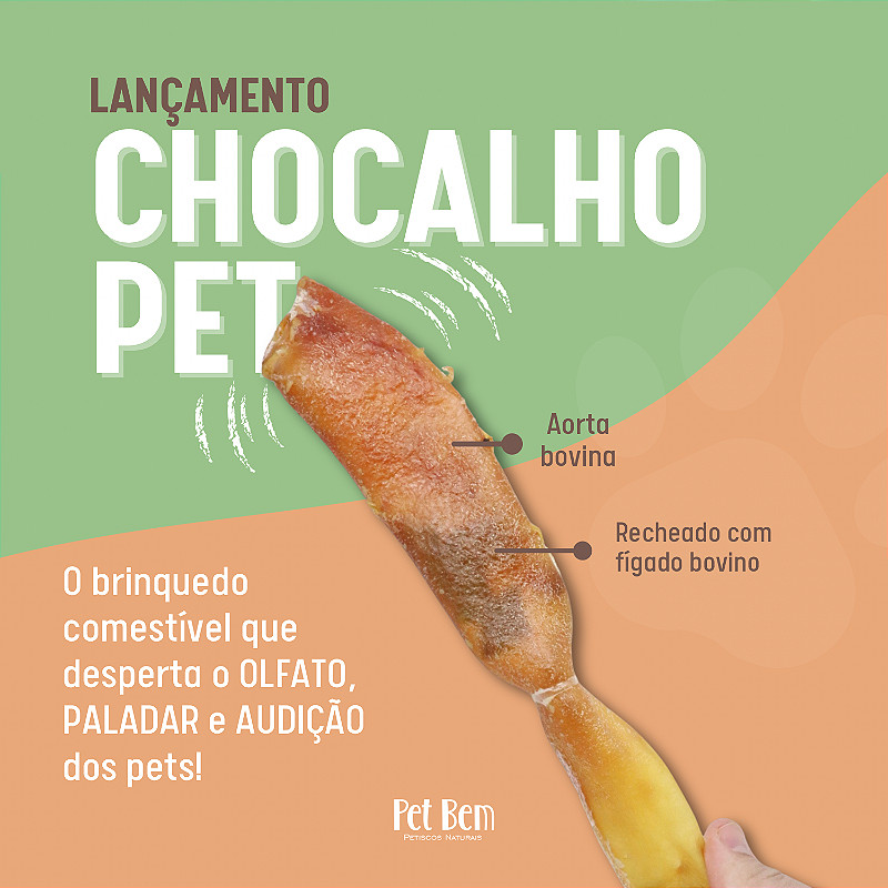 Chocalho Pet Aorta Recheada com Fígado Bovino 1un - Pet Bem