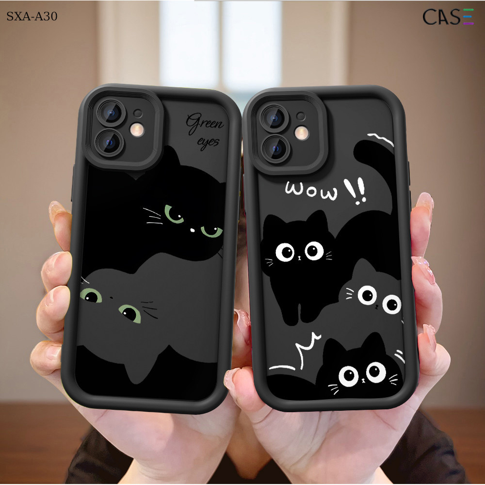 Capinha Gato Preto Para Samsung Galaxy A26 A30  A20 A20S A21S A22 A23 A25 A50 A30S 4G 5G Capa de Anti-queda Case TY5557