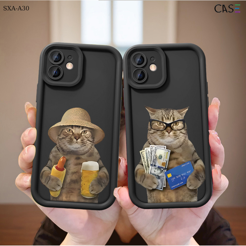 Capinha Gato Engraçado Para Samsung Galaxy A26 A30 A20 A20S A21S A22 A23 A25 A50 A30S 4G 5G Capa de Anti-queda TY6994