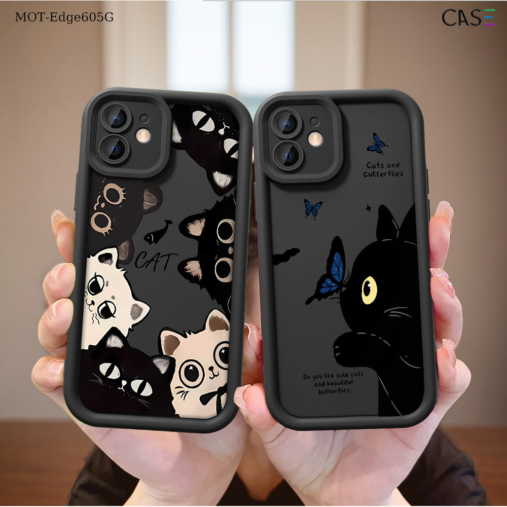 Capinha Gato Preto Para Motorola Moto Edge 70 60 40 50 Fusion Plus Neo 5G Capa d