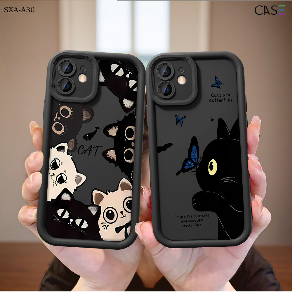 Capinha Gato Preto Para Samsung Galaxy A26 A30  A20 A20S A21S A22 A23 A25 A50 A30S 4G 5G Capa de Anti-queda Case TY6996
