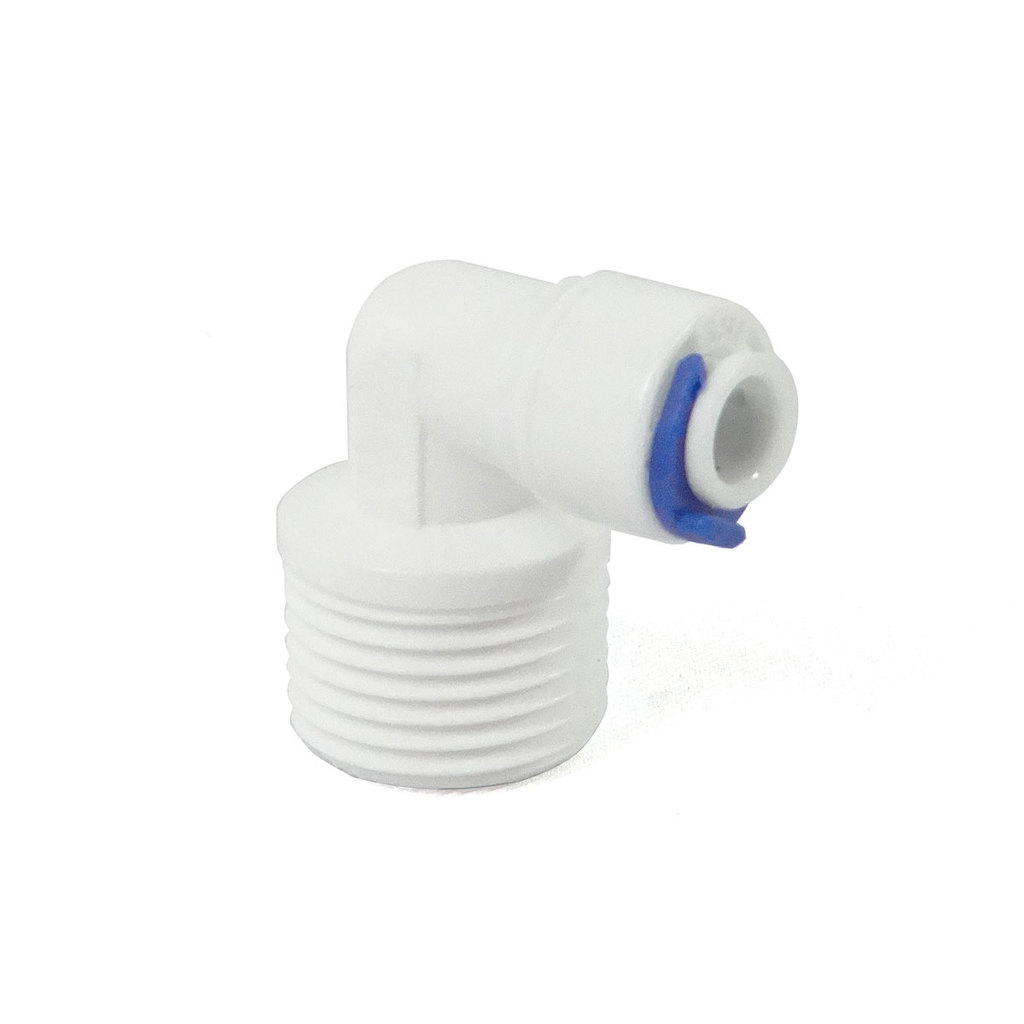Conexão Cotovelo L Engate Rápido 1/2 Macho X 1/4 Tubo Plástico Filtro Purificador Água Vedação Antivazamento