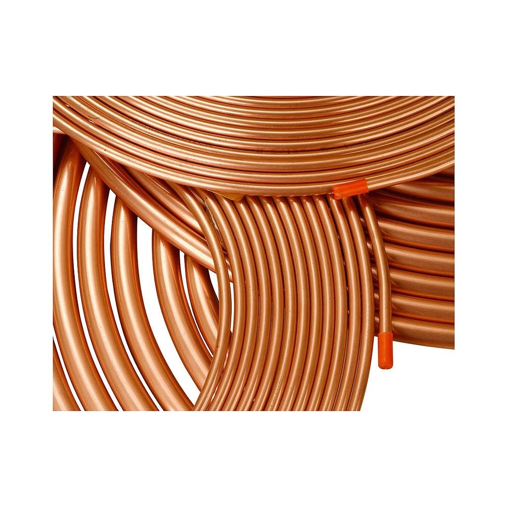 Tubo Cobre Puro 3/8 (9,52mm) Rolo Serpentina Flexível 3 Metros HVAC Refrigeração Durável.