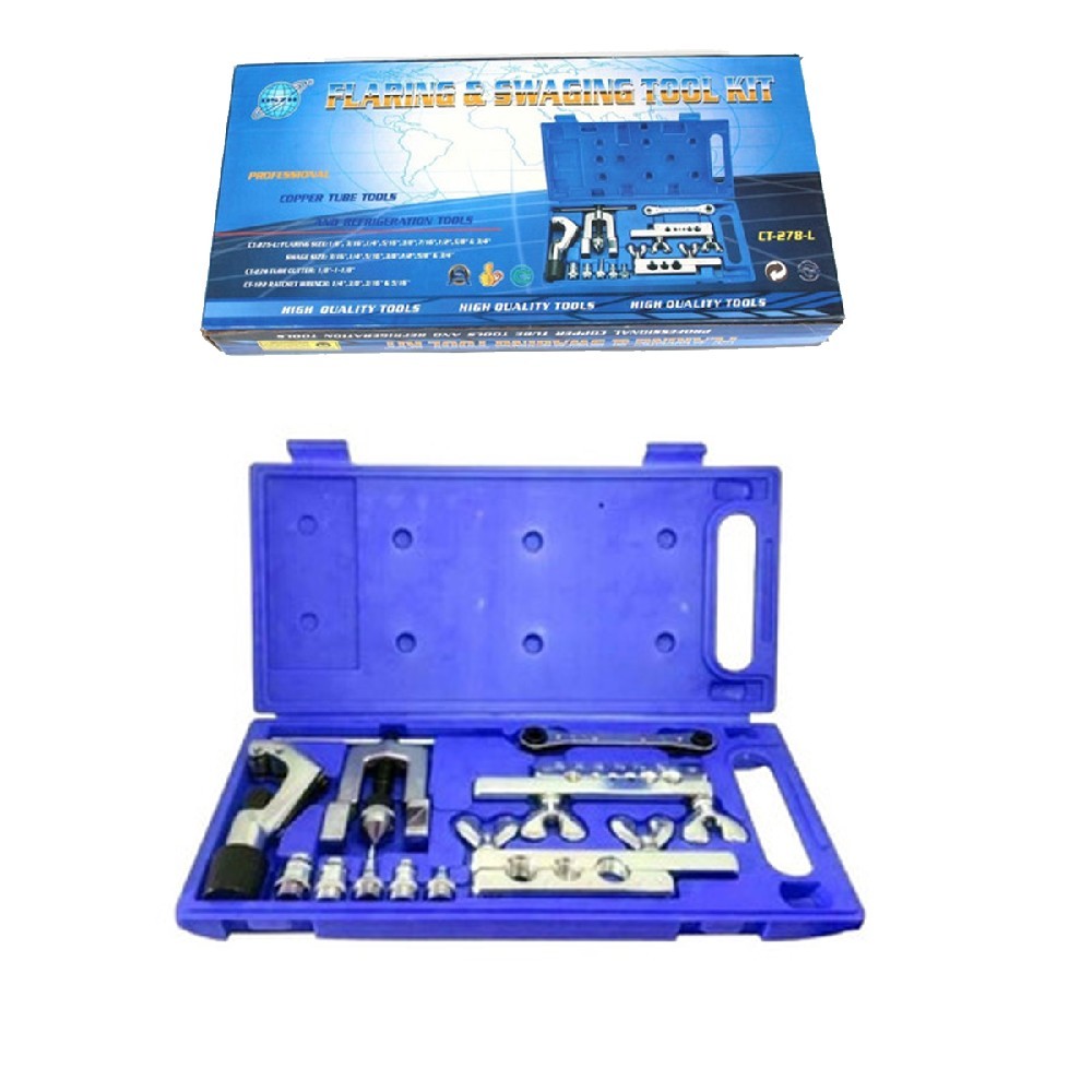 Flangeador Profissional CT-278 Tubo Cobre Kit Completo 3/16 a 3/4 C/ Cortador Refrigeração