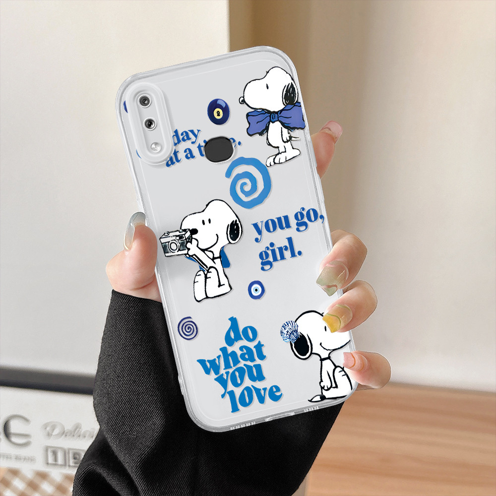Capinha Snoopy Transparente Telefone Capa De Para Case Samsung Galaxy A10S Celular Normal Anti-Impacto Capas 0122 TSY